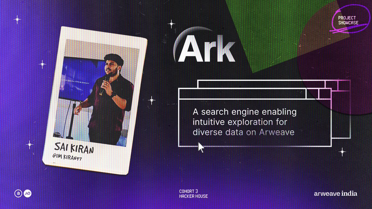 Next up is a project to build a native search engine for <a href="/ArweaveEco/">Arweave Ecosystem</a> 🔎

ARK - a search engine for Arweave and an explorer DApp for browsing all data on the Permaweb 

Get searchin' → ark_arlink.ar.io