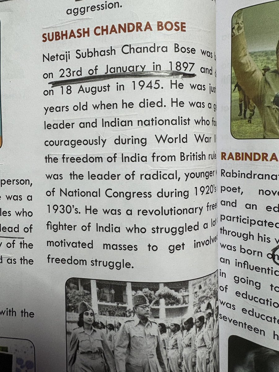 rudefood's tweet photo. @anujdhar @EduMinOfIndia 
Such false information is being spread about Netaji’s death and students are being taught https://t.co/4MwbwrUb2h