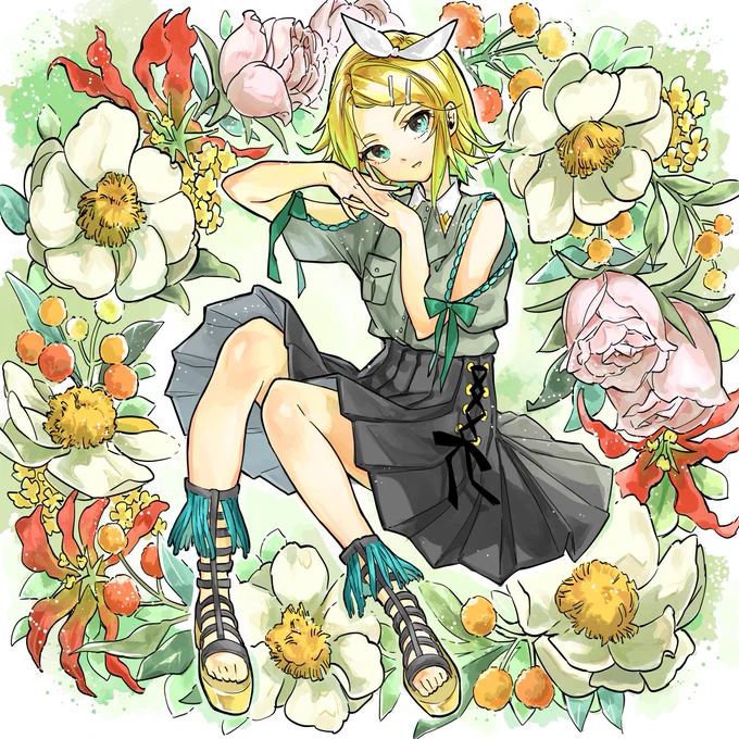 お花とリンちゃん その2#鏡音リン 