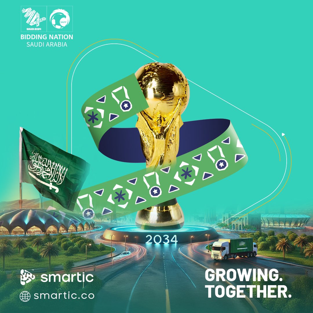 بقيادة رجل عظيم ..
وعرّاب لرؤية وطن طموح .. 
لا يعرف المستحيل .. 

#معًا_ننمو  اليوم ونحقق منجز تاريخي جديد باستضافة #كأس_العالم_2034  في مملكتنا وعاصمة المستقبل #السعودية 🇸🇦🏆

بقيادتك نحن العالم🇸🇦💚

#معًا_ننمو