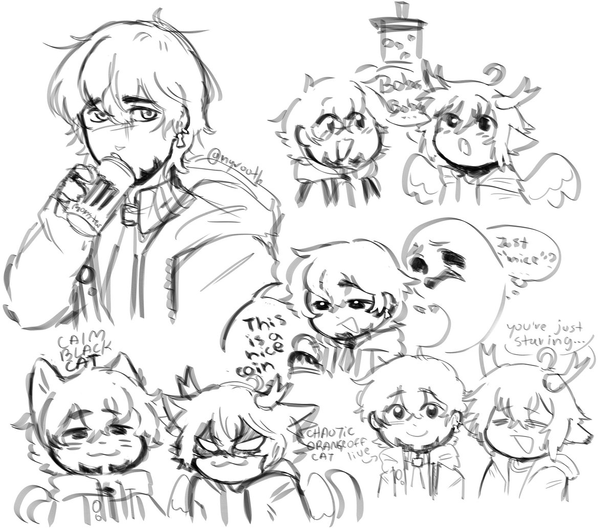 nyrooth's tweet image. Doodles from yesterday colab stream(｡-ω-)
(I need to do the lineart( ´-｀))
@MoukaVenti @Driftwood_ch