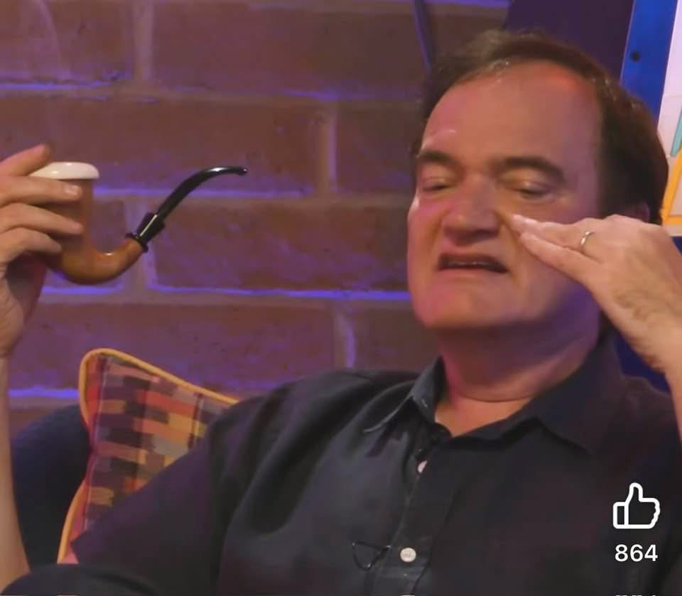 ehmarks88's tweet image. There’s pretentious. There’s insufferable. And then there’s Tarantino smoking a pipe on Bill Maher’s podcast.