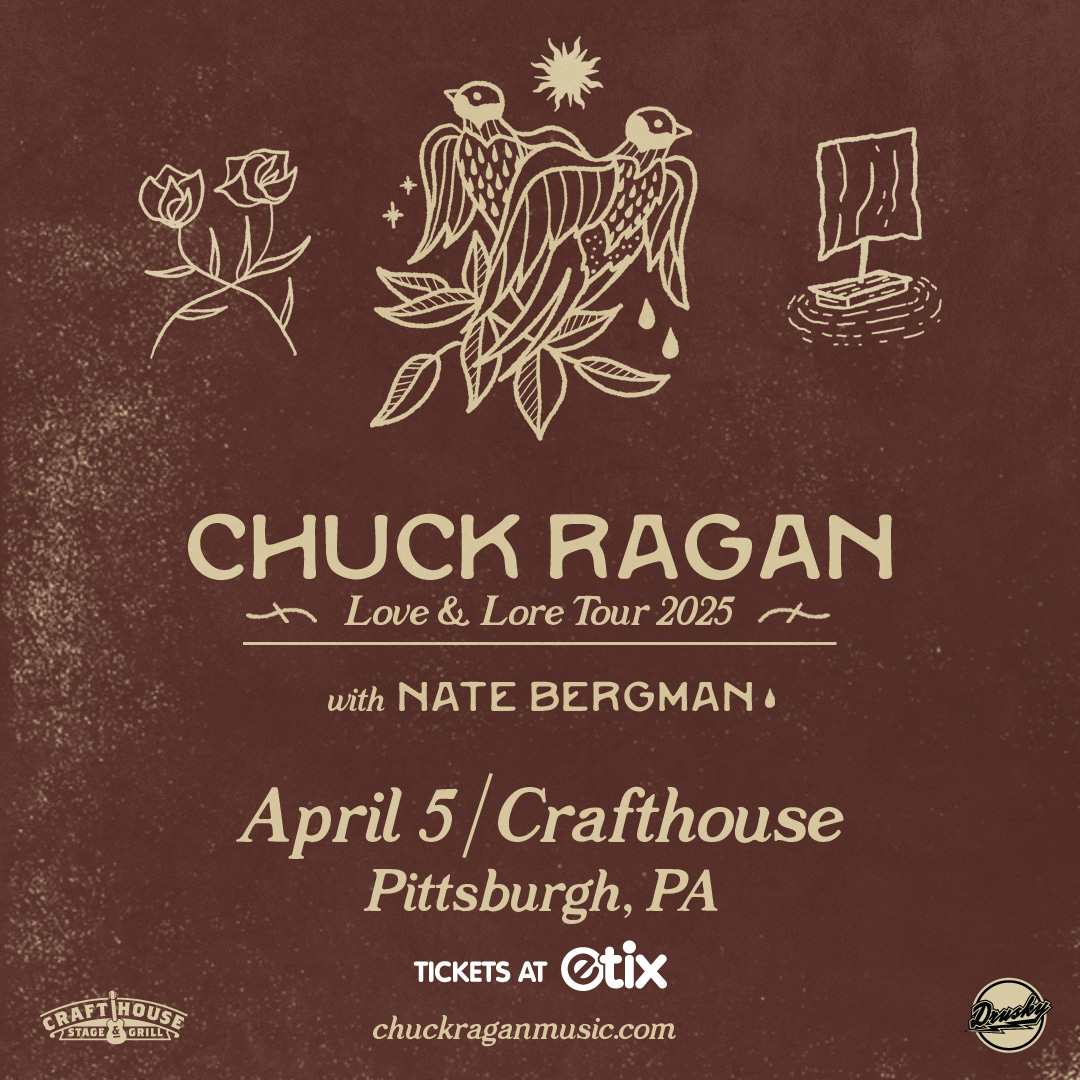 Drusky Entertainment (@druskyent) on Twitter photo NEW SHOW 🚨 <a href="/ChuckRagan/">Chuck Ragan</a>: Love & Lore Tour with <a href="/NathanMBergman/">NateBergmanSings</a> at @Crafthousepgh on April 5th, 2025!
⏰ Tickets go on sale December 13th at 10am!
🎟️ bit.ly/ChuckRaganPGH NEW SHOW 🚨 <a href="/ChuckRagan/">Chuck Ragan</a>: Love & Lore Tour with <a href="/NathanMBergman/">NateBergmanSings</a> at @Crafthousepgh on April 5th, 2025!
⏰ Tickets go on sale December 13th at 10am!
🎟️ bit.ly/ChuckRaganPGH