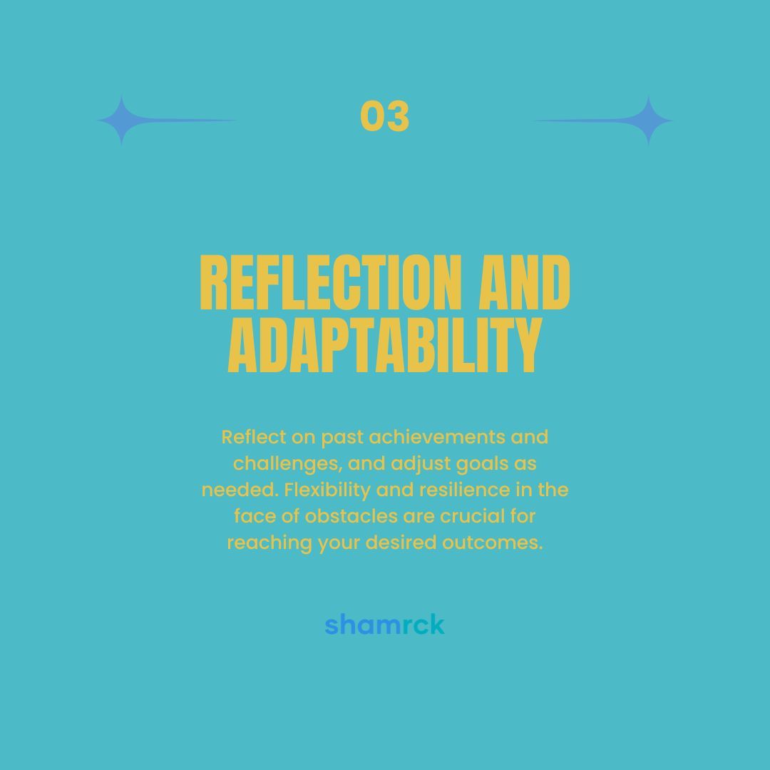 ShamrckAI's tweet photo. Set SMART goals to drive success! Align personal and organizational objectives, track progress, and adapt as needed. Support through coaching and feedback boosts growth. Students, reflect on past achievements and set new goals for academic and personal growth. #GoalSetting https://t.co/eu0uxgZWYS