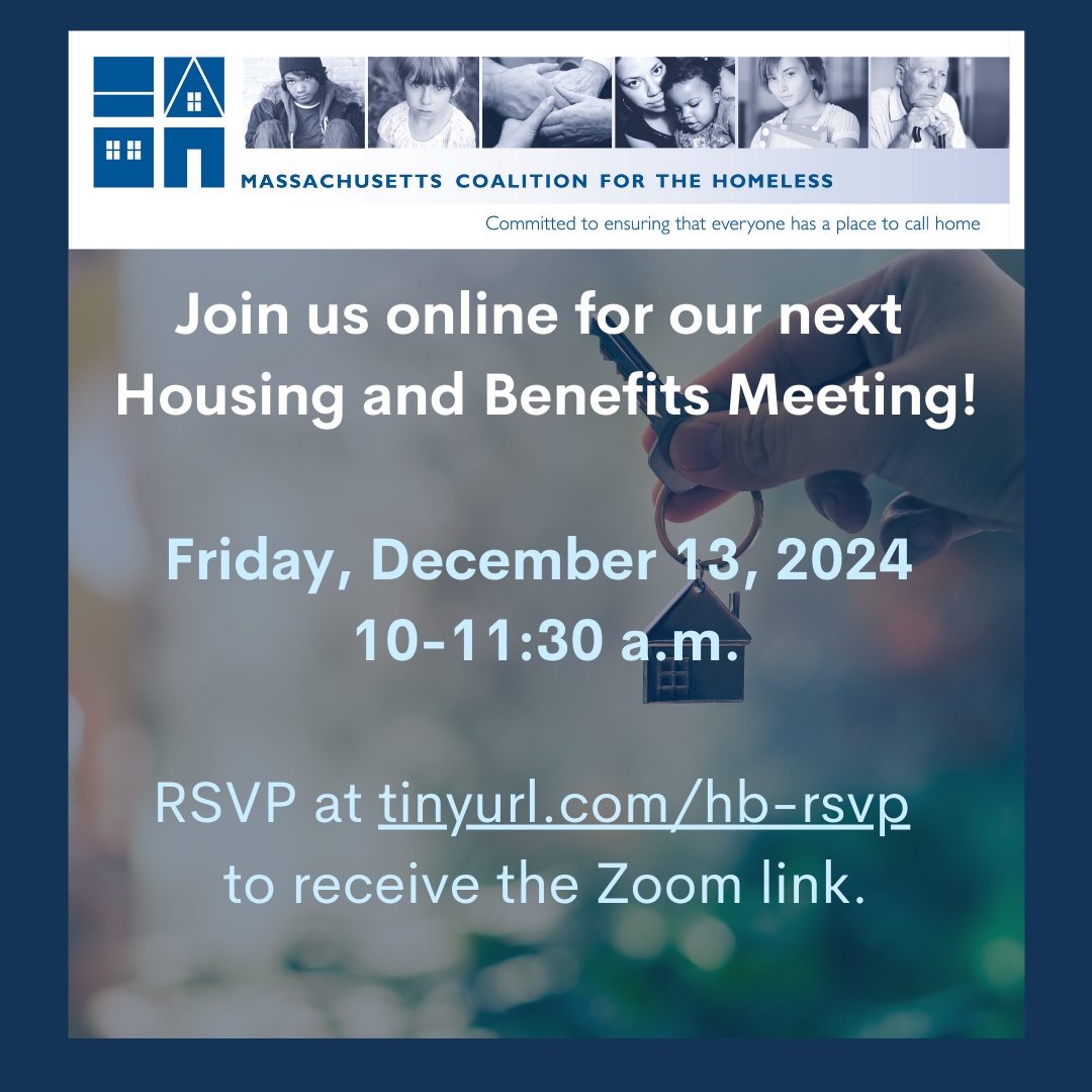 Please join us virtually this Friday, December 13th for our next Housing &amp; Benefits Committee meeting! 

Check out the agenda and details here: conta.cc/3ZK8WPg

#endhomelessness #mapoli #advocacy
