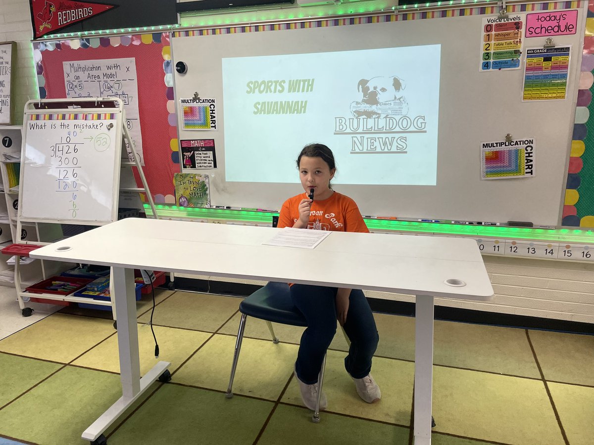 MissProvenzano's tweet photo. These student council members were working hard during lunch on the next episode of the Bulldog News that’s coming out tomorrow!💚🐾 https://t.co/hUzsebFntJ