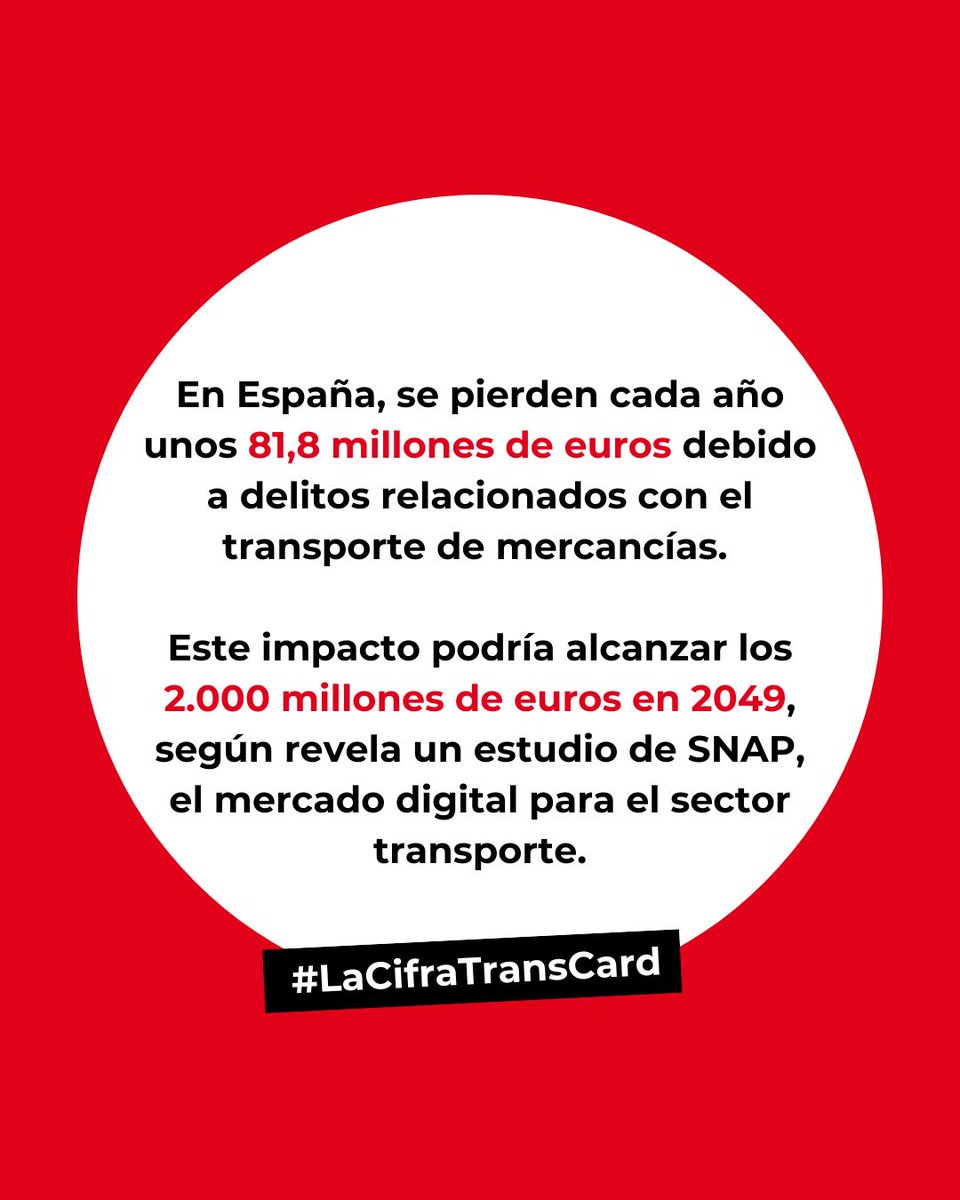 TranscardES's tweet photo. 💰 Los delitos relacionados con el transporte de mercancías podrían llegar a los 2 billones de euros para 2049. En Europa esta cifra ya asciende a 8.200 millones anuales. https://t.co/ehiK8XFaR1