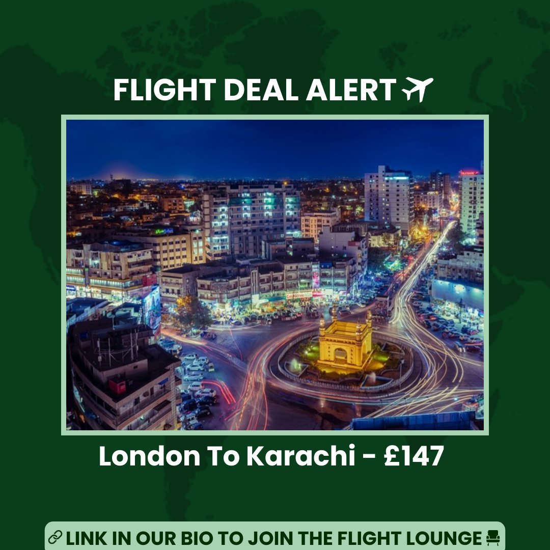 travelloungee's tweet image. ✈️ London to Karachi, Pakistan for just £148 One Way! Here’s how:
Typically, flights to Karachi can cost £400-£600 one way. But with this incredible deal, you can fly for just £148!
💡 Here’s the deal:
Book a one-stop flight with Pegasus Airlines, stopping in Istanbul for a…