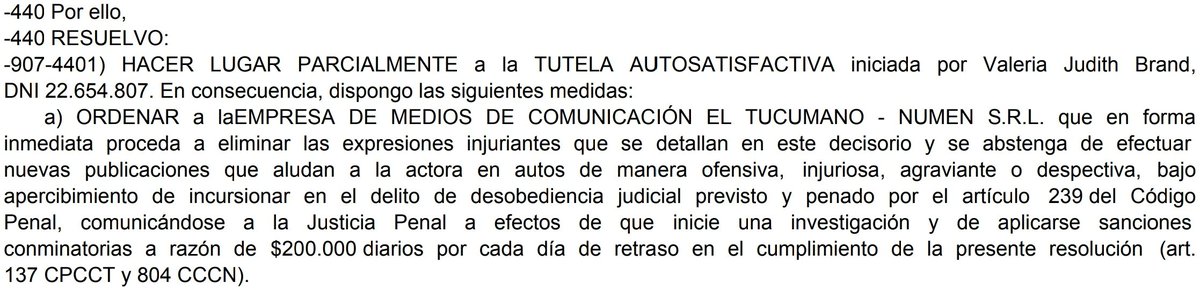 MarianaR31's tweet image. Esta es LA JUEZA BRANDUBU DU BUDÍA tucumana

Tuvo que renunciar por la cantidad de juicios politicos en su contra

Acaba de conseguir que 1 juez ordene al medio @eltucumano_ok que borre las publicaciones sobre ella y le prohíba publicar en adelante contenido despectivo sobre ella
