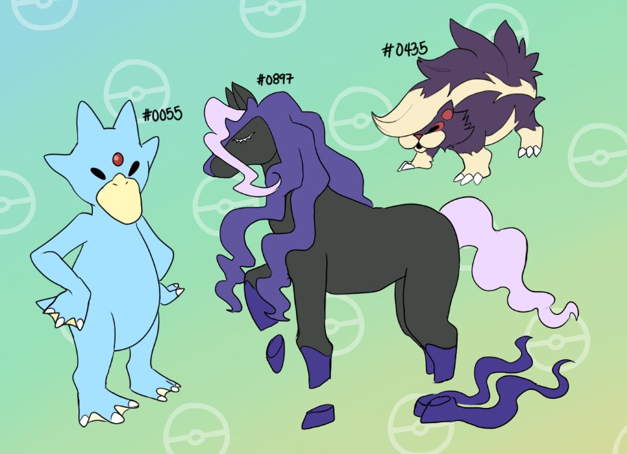Havinator's tweet photo. Got three new Pokemon drawn! Sorry for the delay I was working on a commission not too long ago and lost the drive to draw lol enjoy!
Put your favorite Pokemon down in the comments :0
#Pokemon #pokemonfanart #skuntank #golduck #spectrier #digitalart https://t.co/jhbfQ2cNA5