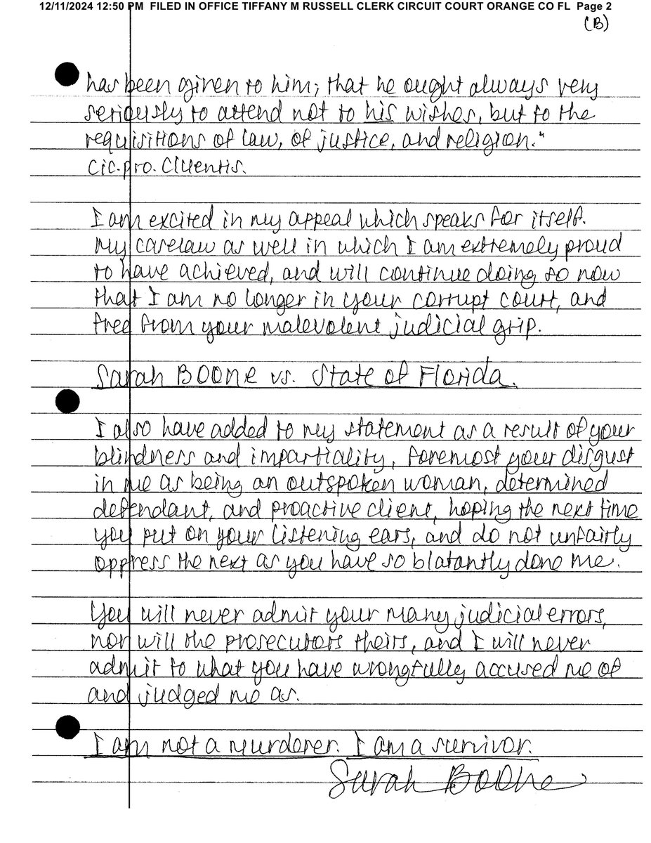 trialTVLive's tweet photo. #BREAKING New 28 page letter to "Mr. Michael Kraynick" from none other than #SarahBoone and she's pissed 🔥

#suitcasesarah #jorgetorresjr #TrueCrime 

Full letter below:
https://t.co/x9QuuB0Y6Z https://t.co/42cyLU7J8A
