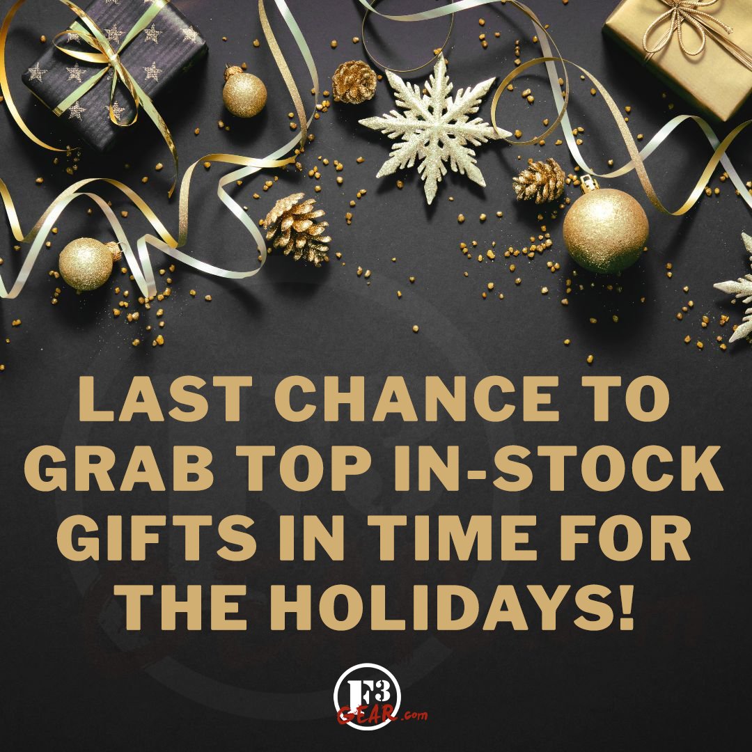 ⏰ Time is ticking, pax. ⏰ 

Top <a href="/F3Gear/">F3 Gear</a> gift ideas are here including in-stock items that can still end up under that F3 tree in time for the Holidays --> f3gear.com/collections/to…

The sooner you lock it in, the better the odds of arriving during this busy season.

<a href="/F3Nation/">F3</a>