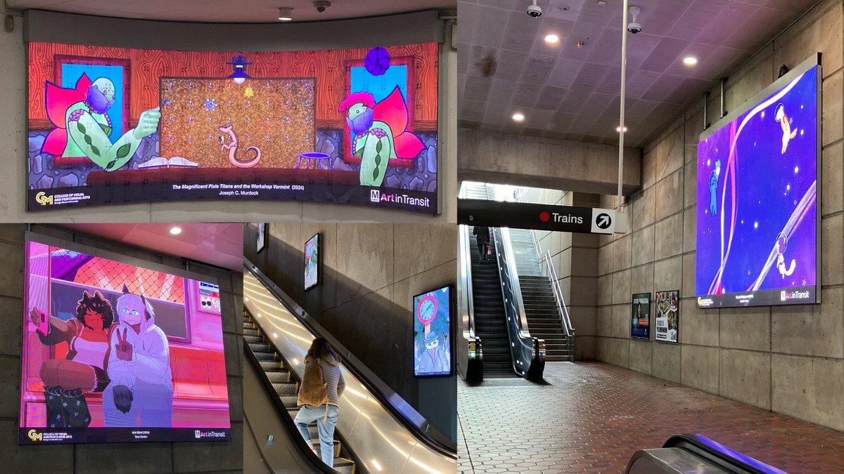 Have you noticed the vibrant animated art by
<a href="/GeorgeMasonU/">George Mason University</a> students in our Metro system? You can find these eye-catching displays at stations like Crystal City, Farragut North, NoMa-Gallaudet U, Gallery Place - Chinatown, L’Enfant Plaza, and Metro Center. #wmata #MasonNation