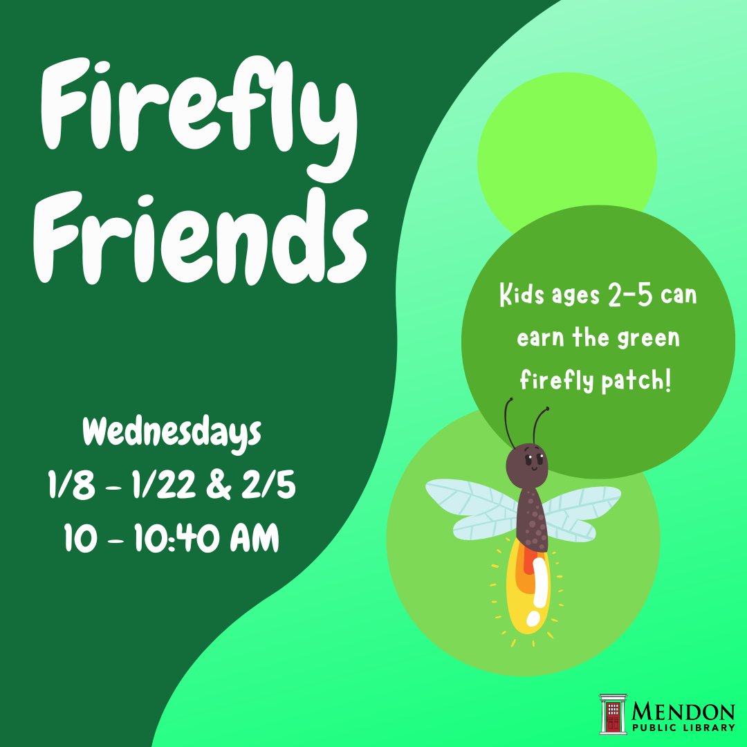 Firefly Friends is a program of nature-based stories, songs, and crafts led by Jennifer DeVille Catalano to help little ones shine bright lights.  Come meet Juniper the firefly puppet and help Miss Jennifer wake the sleeping fireflies!  

Register: calendar.libraryweb.org/event/12963954

#mpl