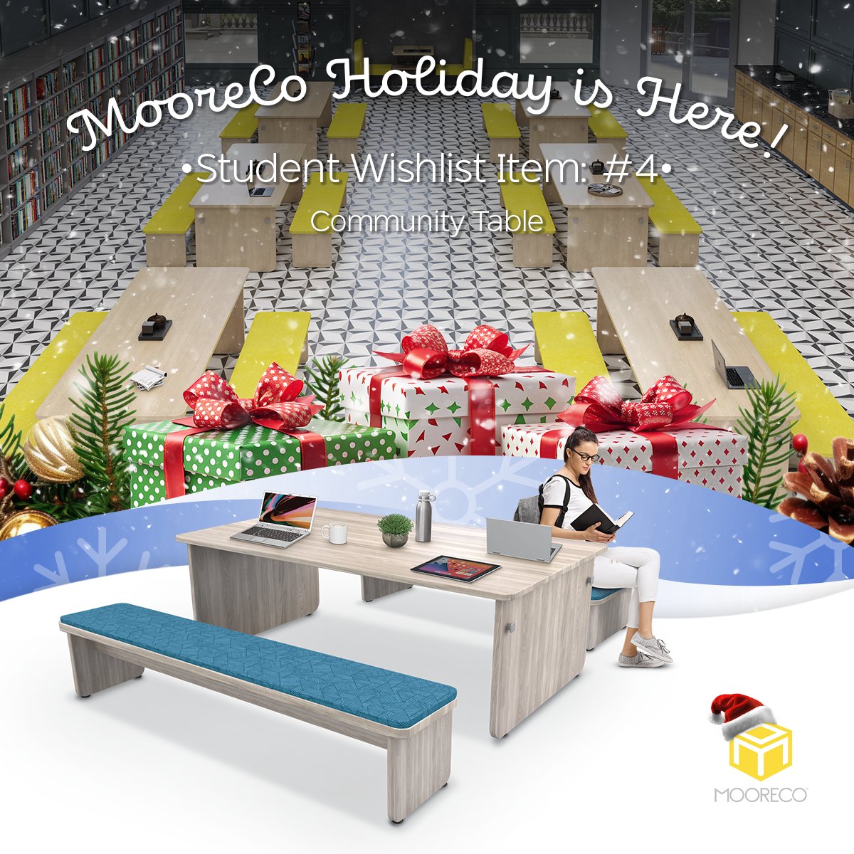 Holiday wishlist item 4 is here: Community Tables for all! For the gift that keeps on giving, let the season’s greeting flow with shared table spaces and nurture inclusive communication, collaboration, and connection.
#MooreCo #interiordesign #HolidayVibes
hubs.ly/Q02_jD5X0