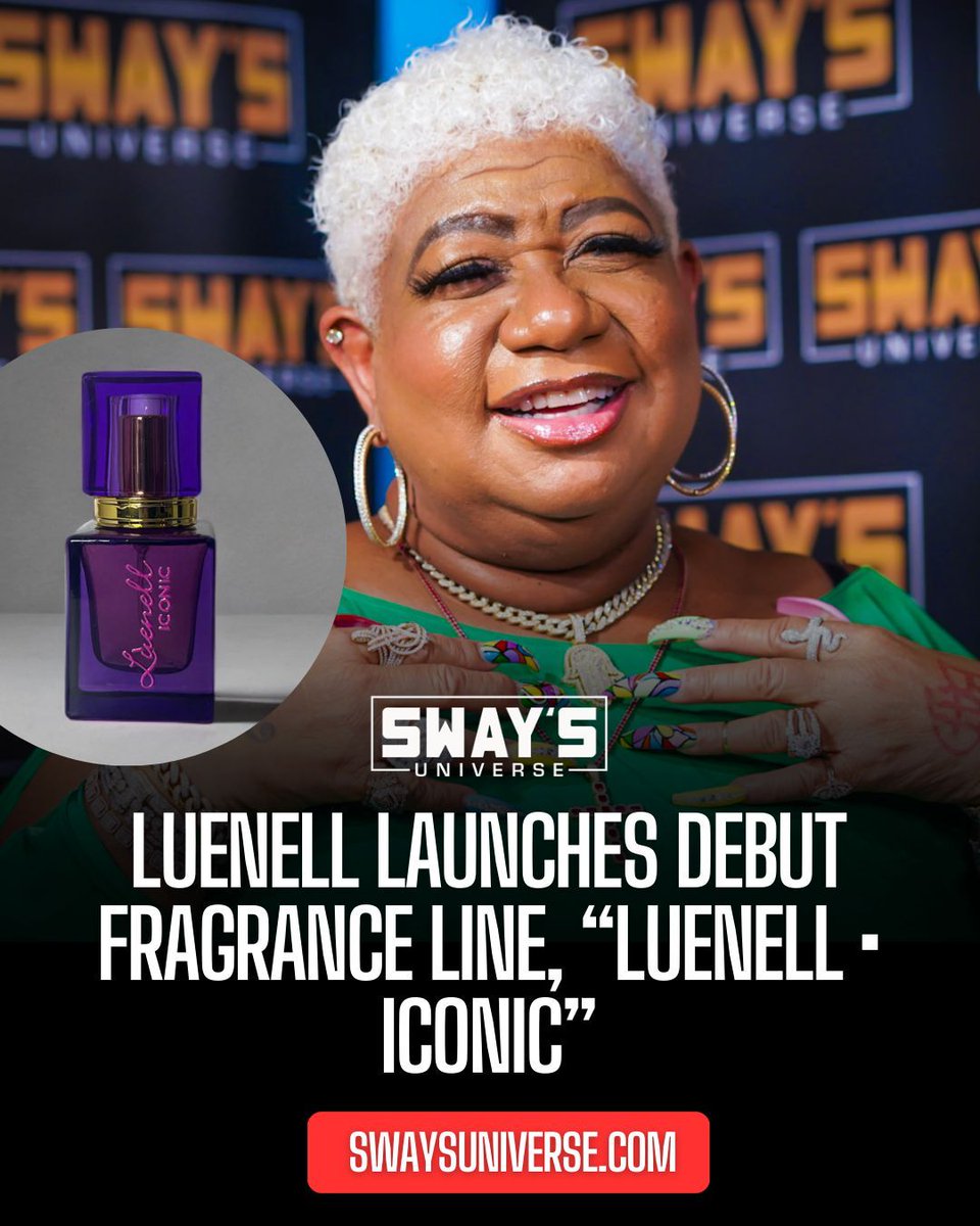 SwaysUniverse's tweet photo. Comedienne @Luenell, famed for her wit and personality, has launched her debut fragrance, “Luenell • ICONIC” by Arzo, in collab with fragrance creator Arzo Anwar. This signature scent arrives just in time for the holidays. More details on #SwaysUniverse. https://t.co/aY3AsYQoFh https://t.co/qNNMrTtWhT