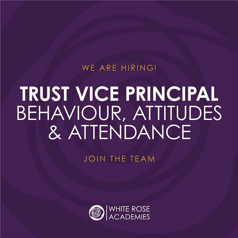 🚀 We're hiring! Join White Rose Academies Trust as Trust Vice Principal – Behaviour, Attitudes &amp; Attendance and help transform young lives.

🗓️ Apply by 13th Dec 2024
👉 ow.ly/zI8N50UpiVT

#EducationLeadership  #LeedsJobs #VicePrincipal #SchoolLeadership