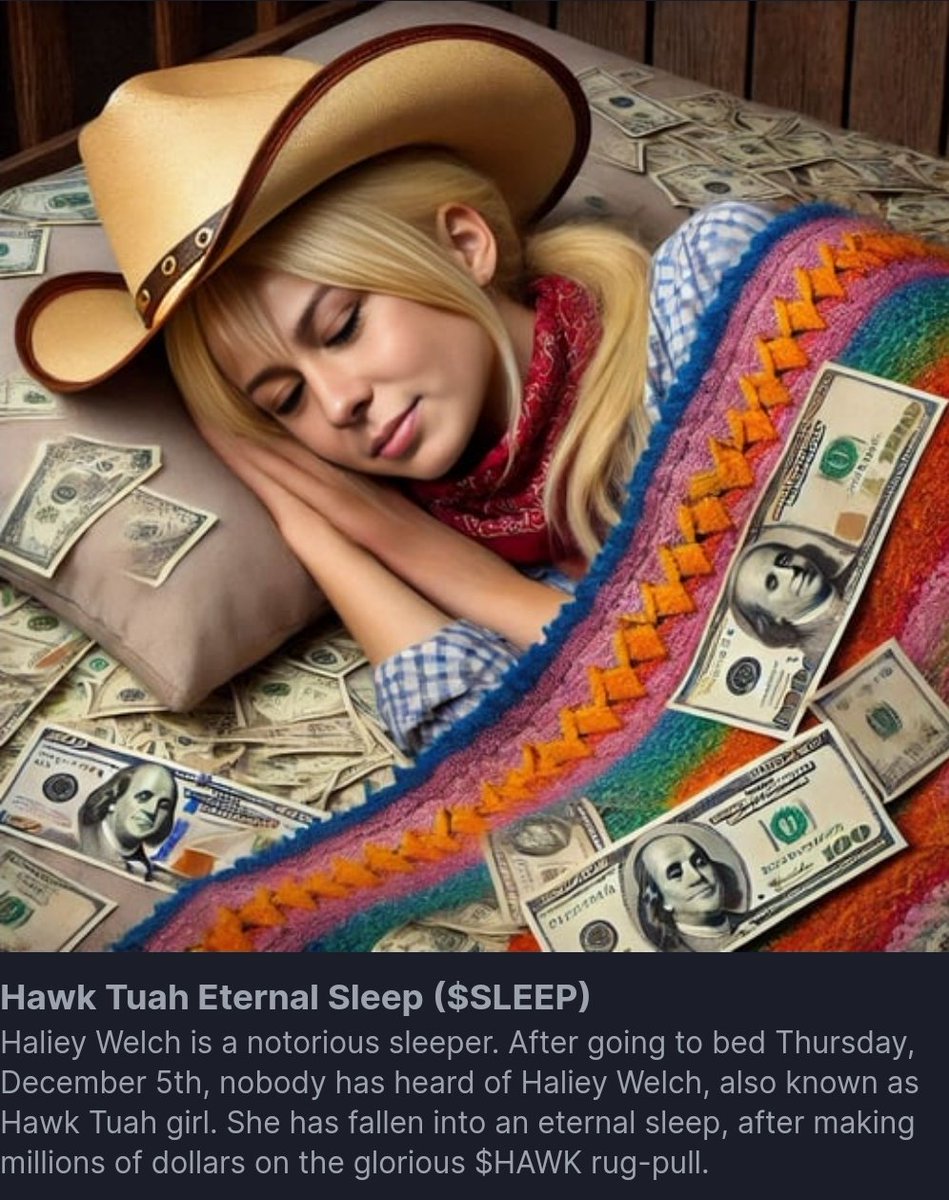 Android05's tweet photo. @cryptogems555 $sleep is going to cook! Get in before it sends! Jeets out! Dex paid! Based $regret dev!
Let's get after $hawk 
$sleep ca: CFn9Jh97maTnSCoKX4LwC6aNcUfGjpUxCj8g4AmFpump https://t.co/BNQB3nTi4u