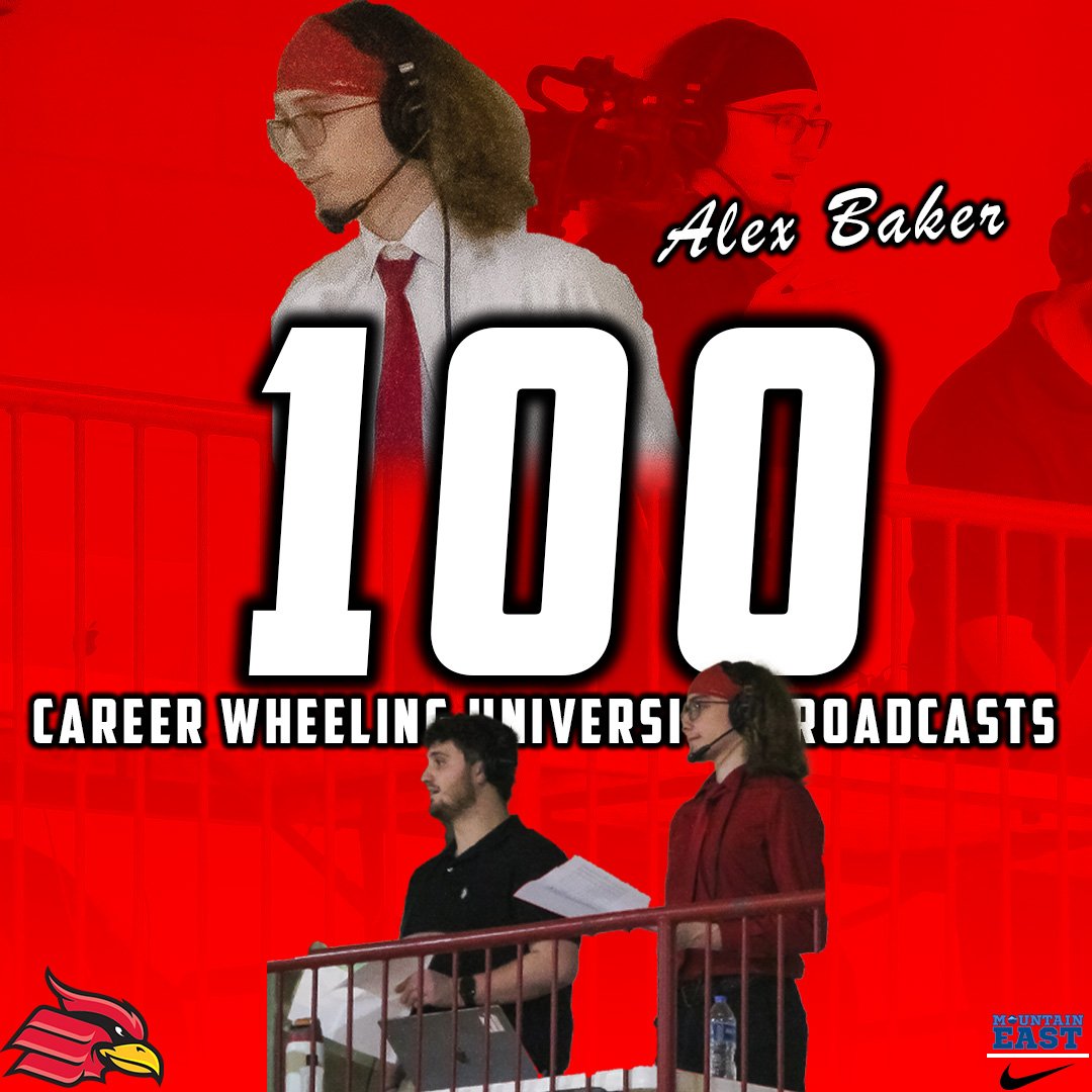 Tonight, we want to send a congratulations out to Cardinal Play-by-Play man Alex Baker!

Tonight's Women's Basketball game against West Virginia State marks his 100th career Wheeling University Broadcast! Thank you Alex for providing a voice to Cardinal Athletics #GoCards