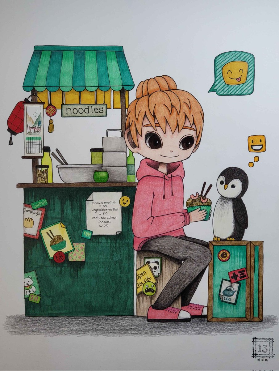 Share some prawn noodles with me ^__^ ... prompt was pasta penguin (I did check that noodles counted 😁)
.
.
.
#windsornewton #molotowmarkers #copicacrea #copicmultiliner #fabercastell #pencilillustration