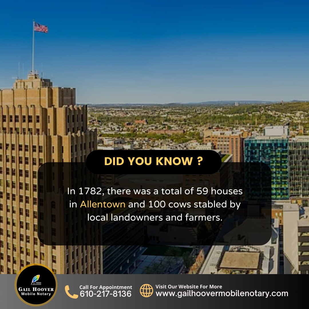 GailNotary's tweet photo. DID YOU KNOW? In 1782, Allentown was a small town with only 59 houses and 100 cows stabled by local farmers! Talk about humble beginnings—look at it now!
#AllentownHistory #Throwback #LocalLandmarks #HistoricalFacts #LehighValley https://t.co/n2oYp2Ffl4