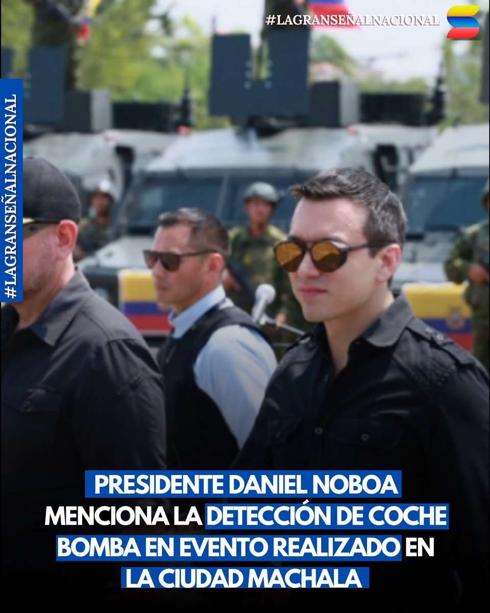 radiosonoramaec's tweet photo. Este 11 de diciembre de 2024, el presidente @DanielNoboaOk confirmó la detección de un coche bomba cerca de un evento oficial en #Machala. El vehículo, un #ChevroletSail rojo reportado como robado, contenía alrededor de diez tacos de dinamita. Las autoridades investigan el caso.
#SonoramaNoticias