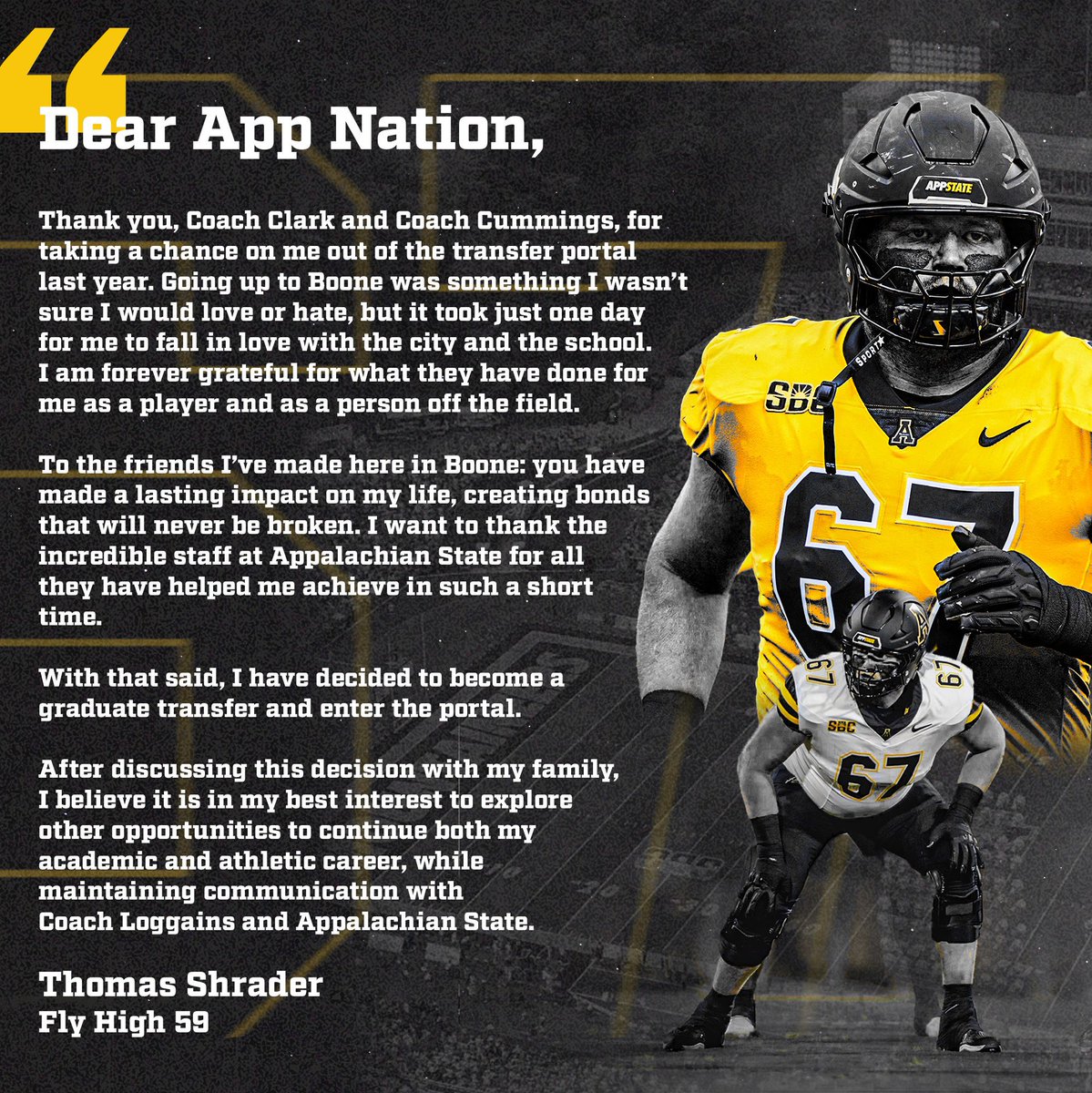 Thank you App State.