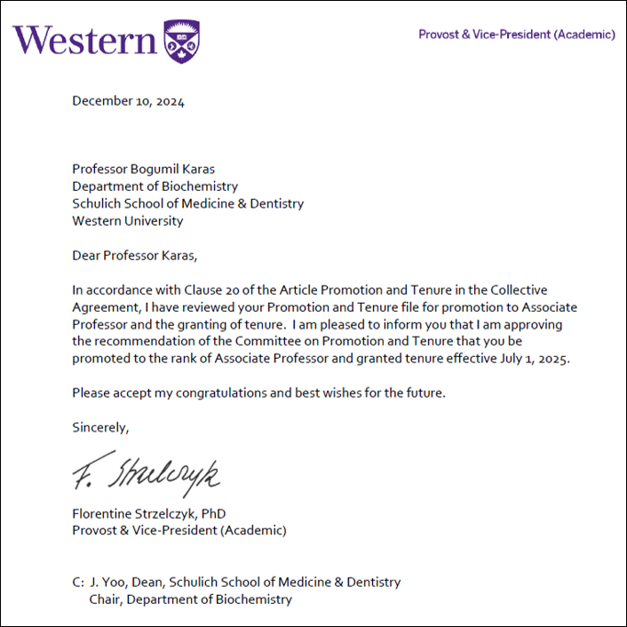 BogumilKaras's tweet photo. I have been promoted to Associate Professor with tenure. This milestone was only possible thanks to the incredible dedication, talent, and hard work of every past and current member of @KarasLab. Thank you to all collaborators.  @westernuBiochem @SchulichMedDent @WesternU https://t.co/D8iGd5XrgL