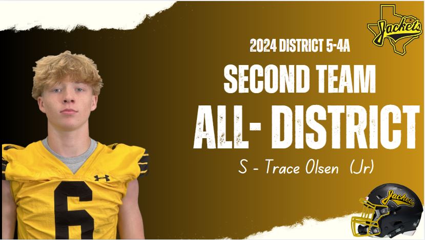 Denison HS Yellow Jackets Football Recruiting (@recruit_denison) on Twitter photo Congratulation to <a href="/DenisonFB/">DenisonYellowJackets</a> Safety <a href="/trace_olsen/">trace olsen</a> for receiving 4-5A All District Honors! #IGTBAYJ Congratulation to <a href="/DenisonFB/">DenisonYellowJackets</a> Safety <a href="/trace_olsen/">trace olsen</a> for receiving 4-5A All District Honors! #IGTBAYJ