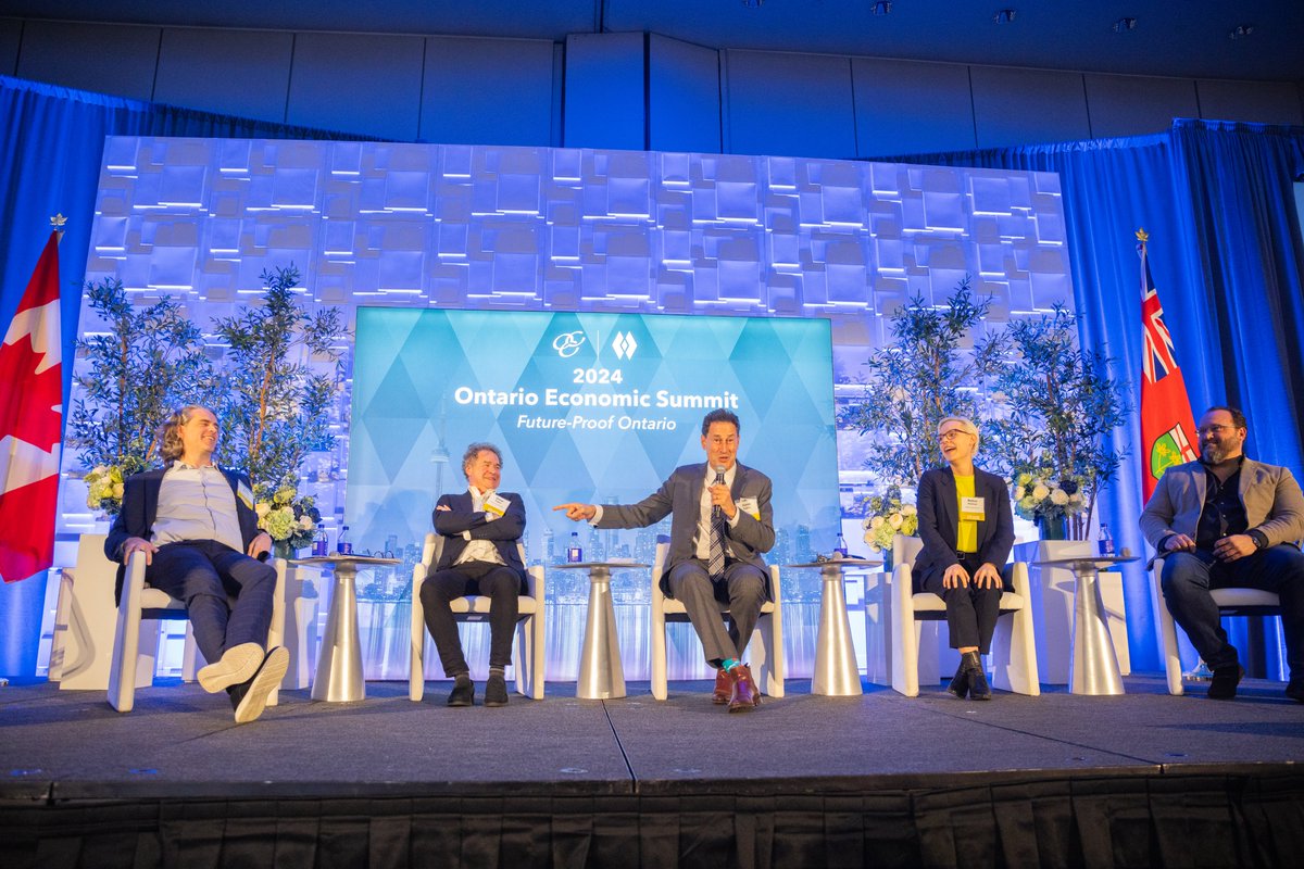 OntarioCofC's tweet photo. The return of the OCC’s Policy Debate Series did not disappoint! 🔥👏

A big thank you to all our incredible debaters, including, @DrewFagan4, @FlavioVolpe1, @MikePMoffatt, @RobinShaban, and Moderator, @spaikin for their energy and insights that truly shone through in each round of the debate. Not only did their passion elevate the discussion, but it also sparked meaningful conversations beyond whether Ontario Is Losing Its Global Competitive Advantage that will resonate long after the event. Each of you demonstrated exceptional skill, thoughtfulness, and commitment to the craft of debate.

While the debate for whether Ontario’s strengths can offset its growing vulnerabilities seems to have been resolved… one question that seems to be up for debate post #OES2024 is whether pineapple truly belongs on pizza. 💭😅

Joking aside… let’s continue pushing our province’s boundaries and inspiring meaningful change to #FutureProofON!