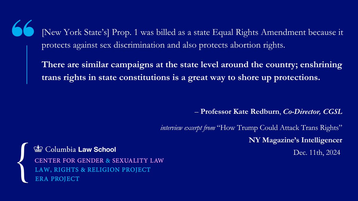 The Center for Gender & Sexuality Law (@gendersexlaw) on Twitter photo This week, <a href="/onesarahjones/">Sarah Jones</a> interviewed CGSL co-director @k_redburn on how Trump could attack trans rights during his upcoming presidential term, and how advocates and policymakers can fight back: nymag.com/intelligencer/… This week, <a href="/onesarahjones/">Sarah Jones</a> interviewed CGSL co-director @k_redburn on how Trump could attack trans rights during his upcoming presidential term, and how advocates and policymakers can fight back: nymag.com/intelligencer/…