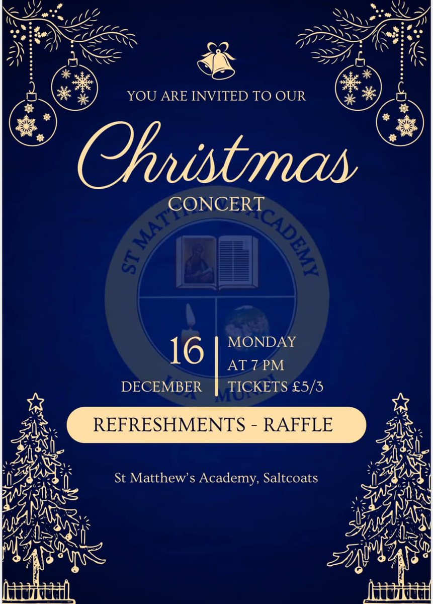 StMatthew's Music (@stmattmusic) on Twitter photo Less than one week to go until St Matthew's 2024 Christmas Concert! Get into the festive spirit and enjoy performances from our talented pupils ๐ถ๐๐น๐ฅ๐ท๐บ๐ป get your tickets from the school office or at the door on the night <a href="/StMatthewsAc/">St Matthew's Academy</a> ๐๐
Less than one week to go until St Matthew's 2024 Christmas Concert! Get into the festive spirit and enjoy performances from our talented pupils ๐ถ๐๐น๐ฅ๐ท๐บ๐ป get your tickets from the school office or at the door on the night <a href="/StMatthewsAc/">St Matthew's Academy</a> ๐๐