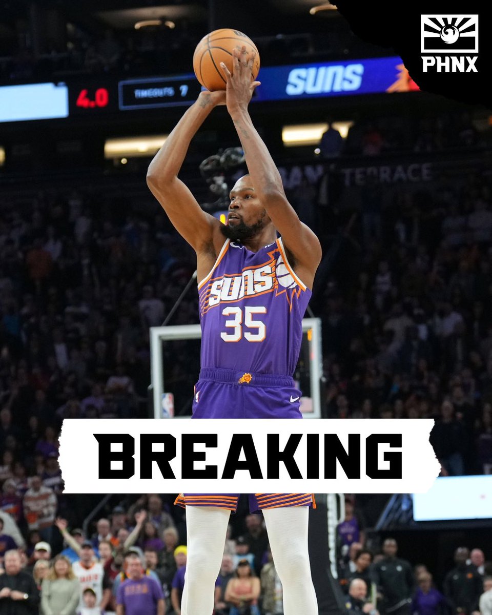 PHNX_Suns's tweet photo. Kevin Durant will make his return to the Suns Friday against the Jazz or Sunday against the Blazers, per @ShamsCharania.

Phoenix has lost 2 games with Durant this season. https://t.co/7IK5aheCjA