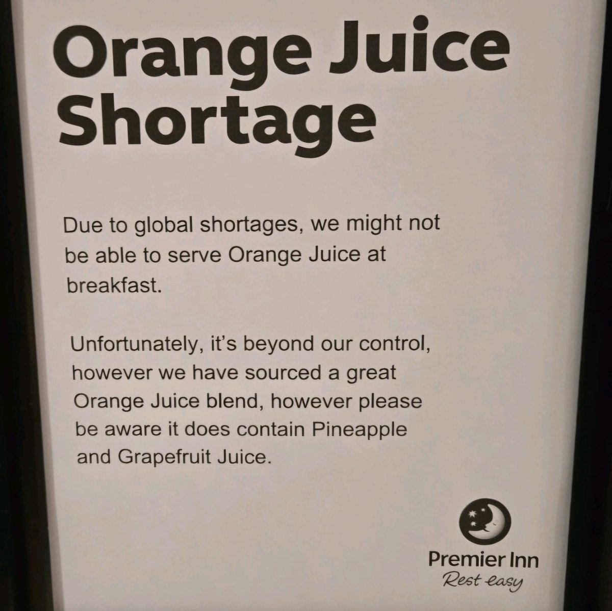 Between drought and floods, both effects of global warming, and widespread citrus greening disease, your morning orange juice may be a thing of the past. 
Something to think about as you drive down to the shops, eh?

supplychaindigital.com/logistics/why-…