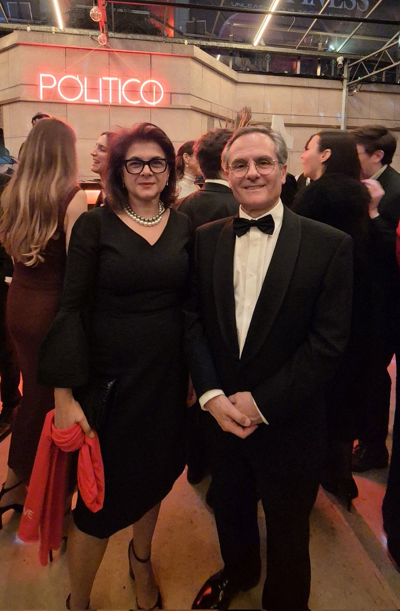 With Goli Sheikholeslami, CEO Politico Media Group, at the Gala Dinner of Politico 28 in Brussels, 10 Dicember 2024. Thank you for a most enjoyable transatlantic conversation.