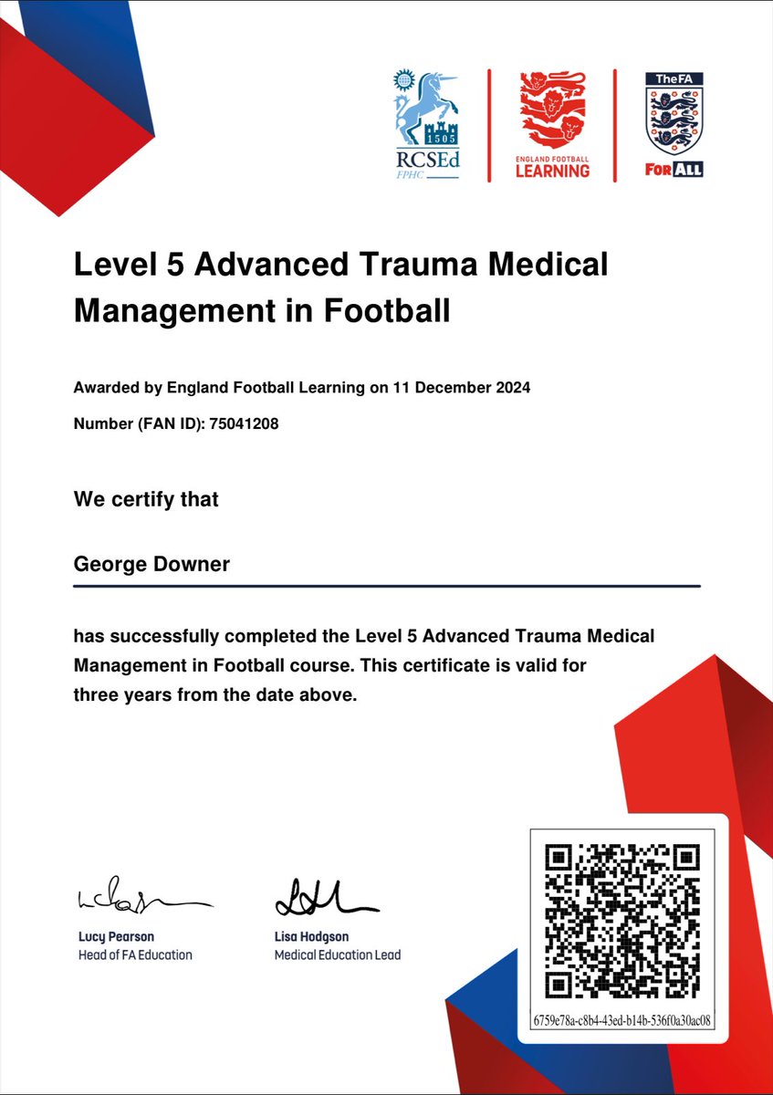 Delighted to complete the FA ATMMiF course today. Was an extremely rewarding 2 days!