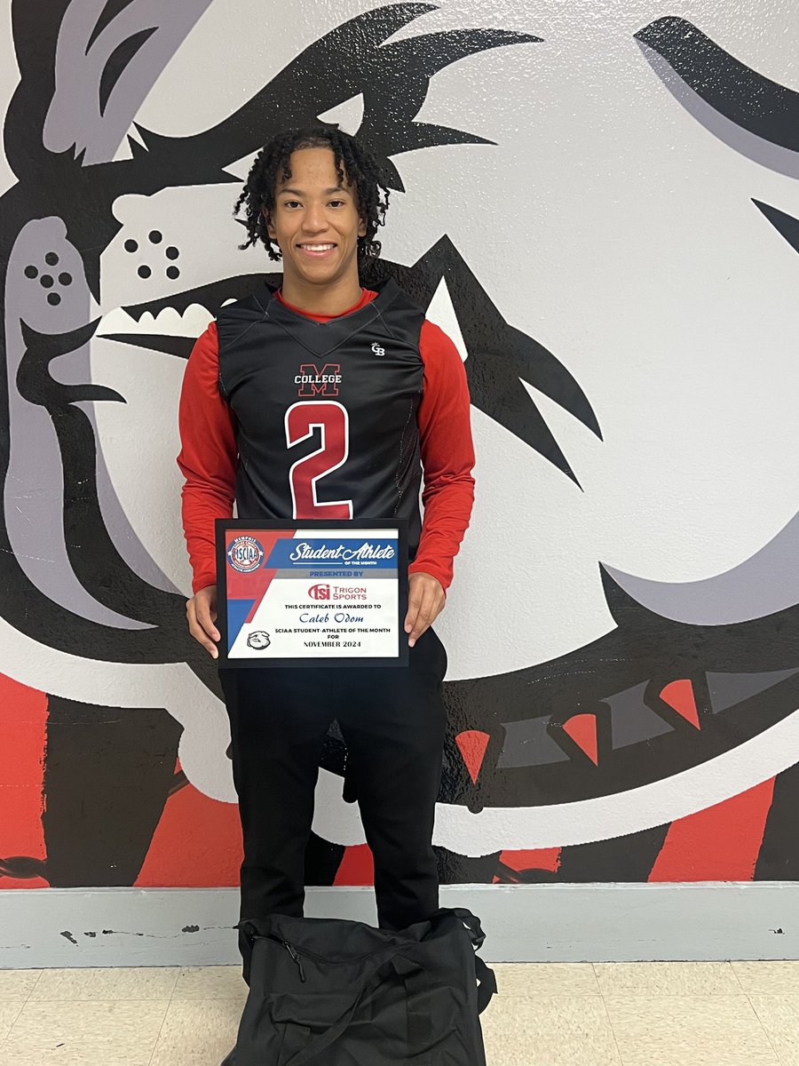 CalebOdom6's tweet photo. I am very thankful for being the student athlete of the month for the month of November. I want to thank MCIAA and Trigon Sports for the recognition! Thank you to my coaches and everyone who has helped me during my journey! It is definitely a privilege and honor to be recognized! https://t.co/mRsxNIQdr2