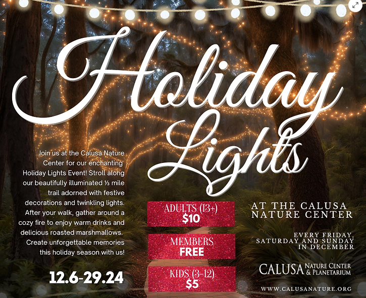 Happy Holidays from Calusa Nature Center! 🎁 Don’t Miss Our Stunning Holiday Lights 🎄calusanature.org/so/f9PEtTUv0?l…
