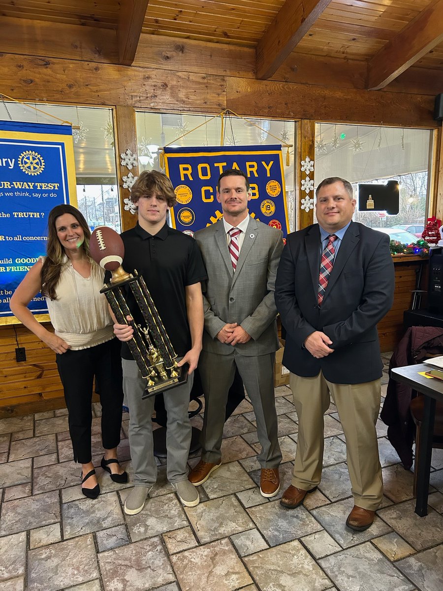 Congratulations to Aedan Hywel for being named Outstanding Lineman for the Thanksgiving Day game by the Phillipsburg Rotary Club.