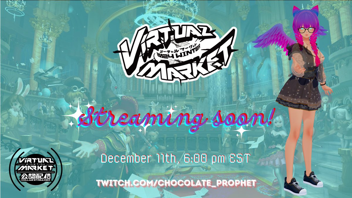_Chocolat_ (@chocolat_poet) on Twitter photo 🎉Streaming SOON! 🎉 (6:00 pm EST / 8:00 am JST)
twitch.tv/chocolate_prop…
🎀If you are a friend, request off of me to tag along. 🎀
Still down <a href="/BGiitavr/">💜BlitzGiita💜</a> ? 🎇
#VketCollabStreamer 🎉Streaming SOON! 🎉 (6:00 pm EST / 8:00 am JST)
twitch.tv/chocolate_prop…
🎀If you are a friend, request off of me to tag along. 🎀
Still down <a href="/BGiitavr/">💜BlitzGiita💜</a> ? 🎇
#VketCollabStreamer