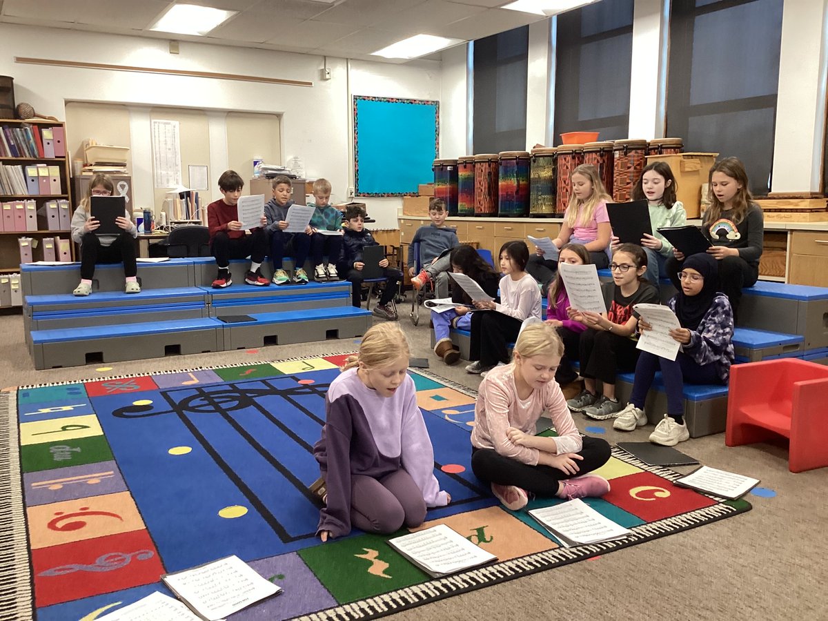 Singing “For Good” on week 7 with our good posture. -Words and picture by 4th Grade Chorus Reporters (LP, AS, DK, EG) #ChorusRocks #d64music