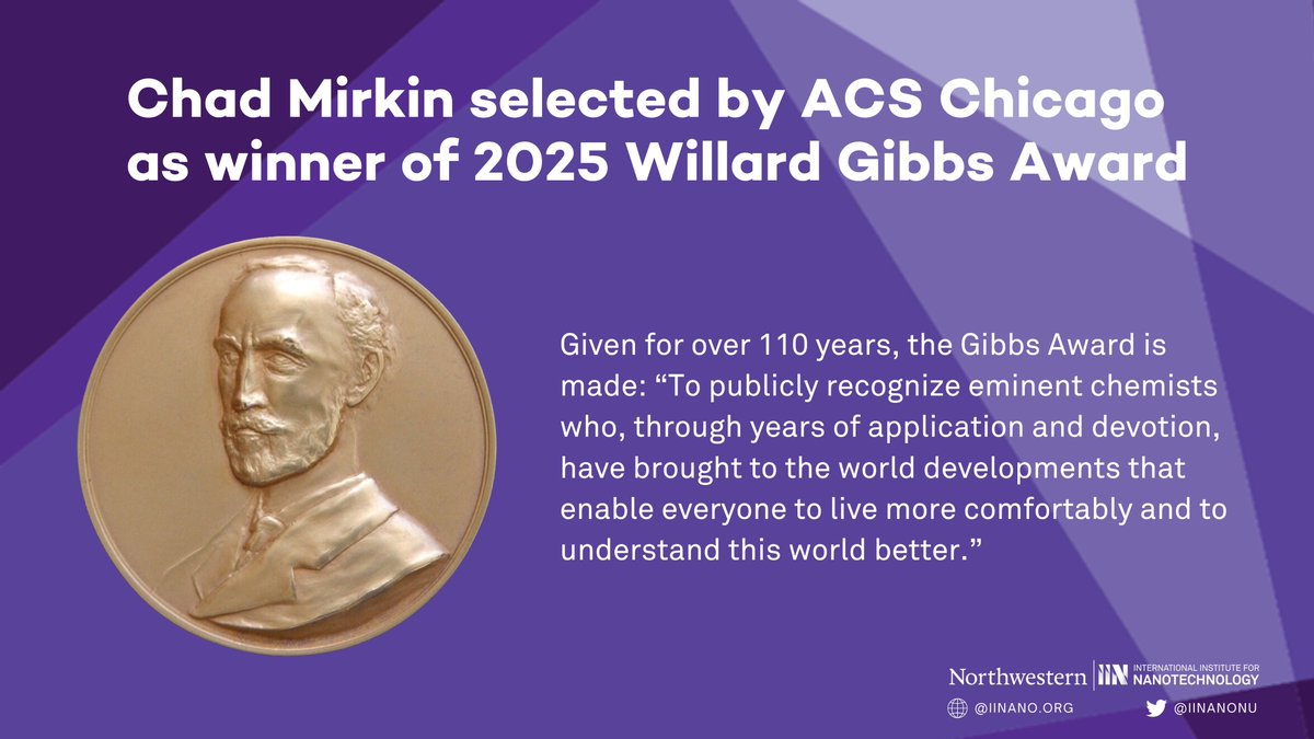 International Institute for Nanotechnology (@iinanonu) on Twitter photo Congratulations to Chad Mirkin (<a href="/CHADNANO/">Chad A. Mirkin</a>) for being awarded one of the most prestigious honors in chemistry.
chicagoacs.org/announcements.… Congratulations to Chad Mirkin (<a href="/CHADNANO/">Chad A. Mirkin</a>) for being awarded one of the most prestigious honors in chemistry.
chicagoacs.org/announcements.…