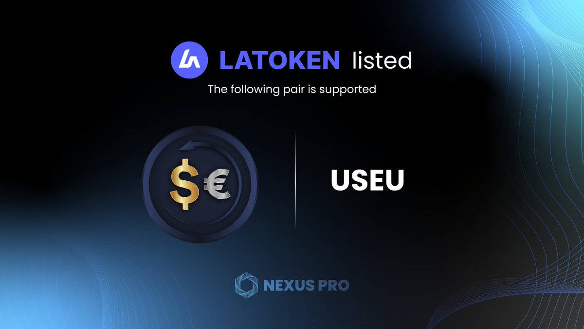 NexusPro_io's tweet photo. We are thrilled to announce the official listing of EUUS / USEU on @latokens Exchange! 🚀 This is a major milestone in expanding the accessibility and trading opportunities for our community.

@latokens @latokens 
is the perfect partner for this next chapter. #Crypto #EUUS #USEU https://t.co/DyO5PvLrHb