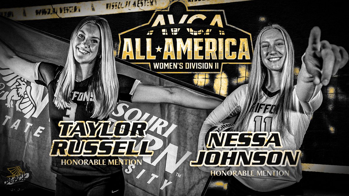 Missouri Western Athletics (@mwsugriffons) on Twitter photo π NEWS: The All-American Duo ππ₯
Johnson and Russell secure AVCA All-America honors for <a href="/MWSUvolleyball/">Missouri Western Volleyball</a> for the 1β£st time since 2β£0β£1β£4β£.
Only 4β£ Griffs have been named to the list in MWSU volleyball history.
π° - bit.ly/3BoFZyQ
#BlackisGold | #GriffUpπ¦
π¦ π NEWS: The All-American Duo ππ₯
Johnson and Russell secure AVCA All-America honors for <a href="/MWSUvolleyball/">Missouri Western Volleyball</a> for the 1β£st time since 2β£0β£1β£4β£.
Only 4β£ Griffs have been named to the list in MWSU volleyball history.
π° - bit.ly/3BoFZyQ
#BlackisGold | #GriffUpπ¦
π¦