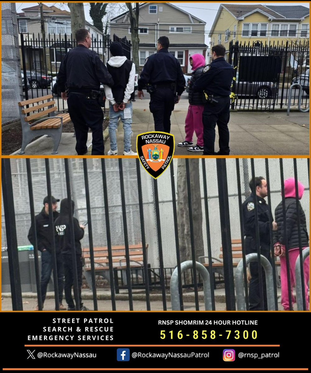 RockawayNassau's tweet photo. Two individuals were observed breaking into 🚗s. The excellent #collaboration between @NYPD101Pct Day Tour and the RNSP resulted in #TwoUnder. This is another example of Police working with the #community to keep us safe.
*#CrimePrevention Tip:*
Secure your vehicles, take in your 🔑 fobs, & leave valuables out of sight.