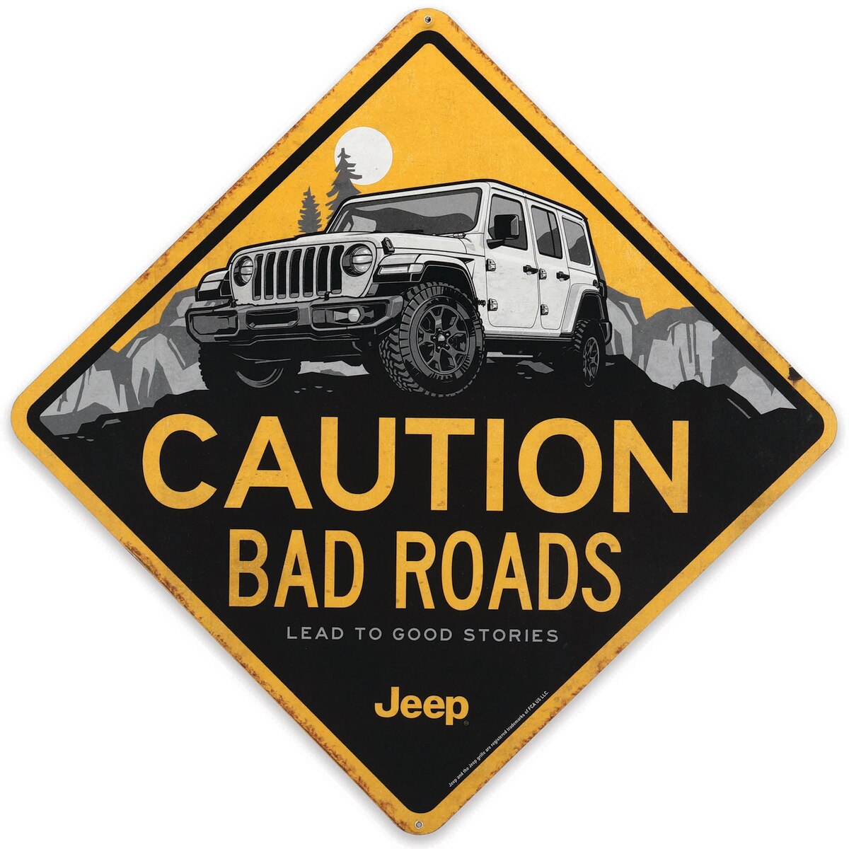 ClassicsPop's tweet image. Bad roads = great stories! 🚙 Our Jeep metal sign is ready for your garage or man cave. 🛠️ Built to last, even if your road’s not! 🟨 #JeepLife #BadRoadsGoodStories #JeepFamily #OffRoadReady l8r.it/lg3E