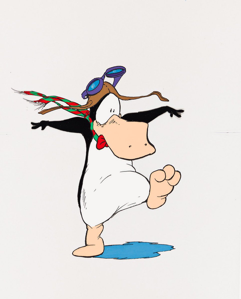 Anyone remember #Opus? Seen here in a Berke Breathed original illustration cel for TV Guide, 1991. #bloomcounty #illustrationart #auction December 12 <a href="/SwannGalleries/">Swann Galleries</a>