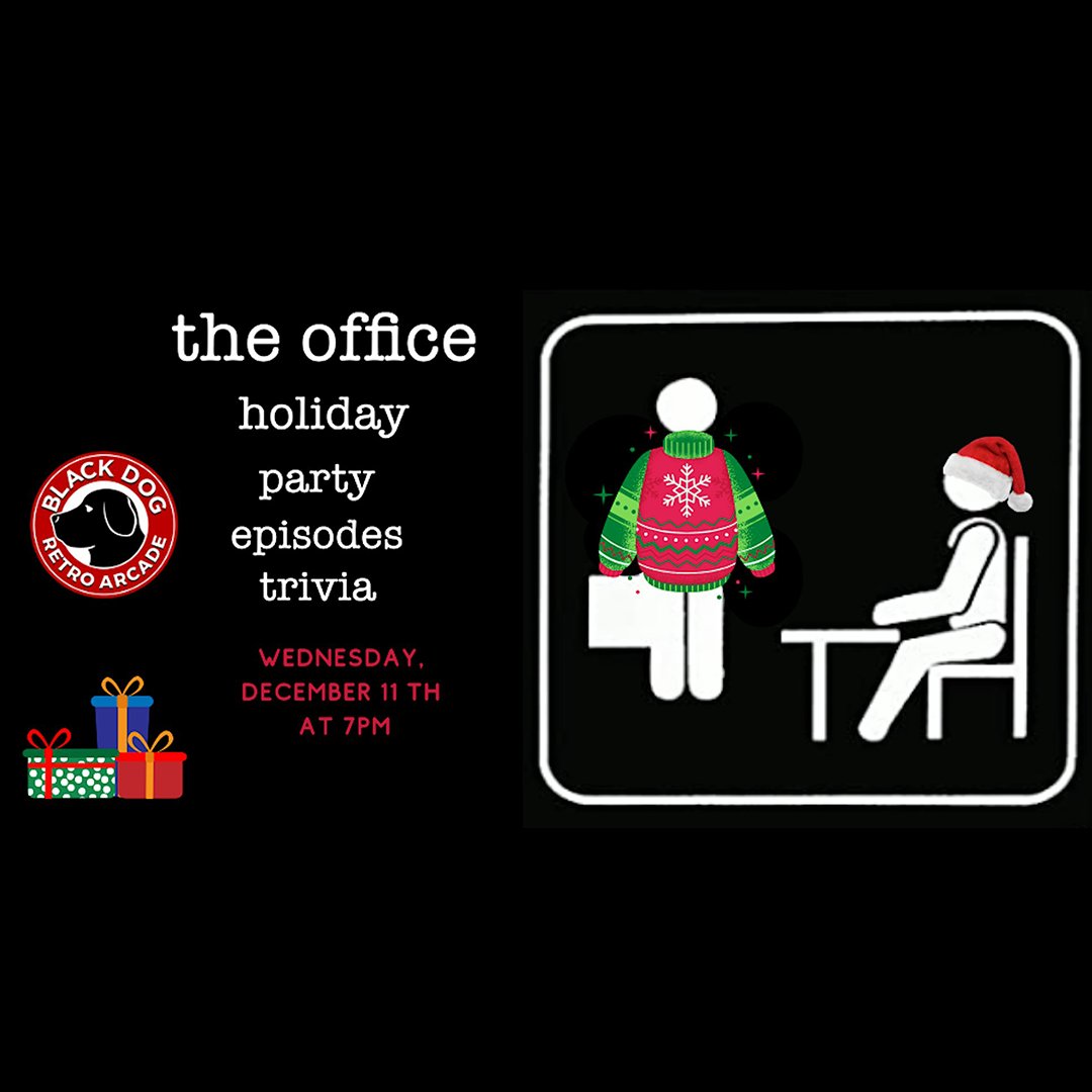 BDRetroArcade's tweet photo. Our final #TriviaNight for 2024 is HERE! 7PM, you and your crew will face 5 rounds of questions all about #TheOffice Holiday Episodes! The Party Planning Committee would also like to inform you that you can sign up early on our FB Page! #Gaming #Retro #Arcade #Dallas #ArlingtonTX https://t.co/tt5YfjWKSv