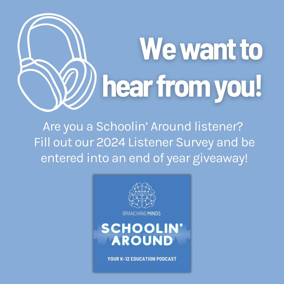 🎙️ Hey #SchoolinAround fans! We want your feedback to make 2025 even better!

Take a quick moment to fill out our listener survey—your input helps shape the future of the pod 📝 💬

 👉 hubs.la/Q02-76kv0

#BranchingMinds #SchoolinAround