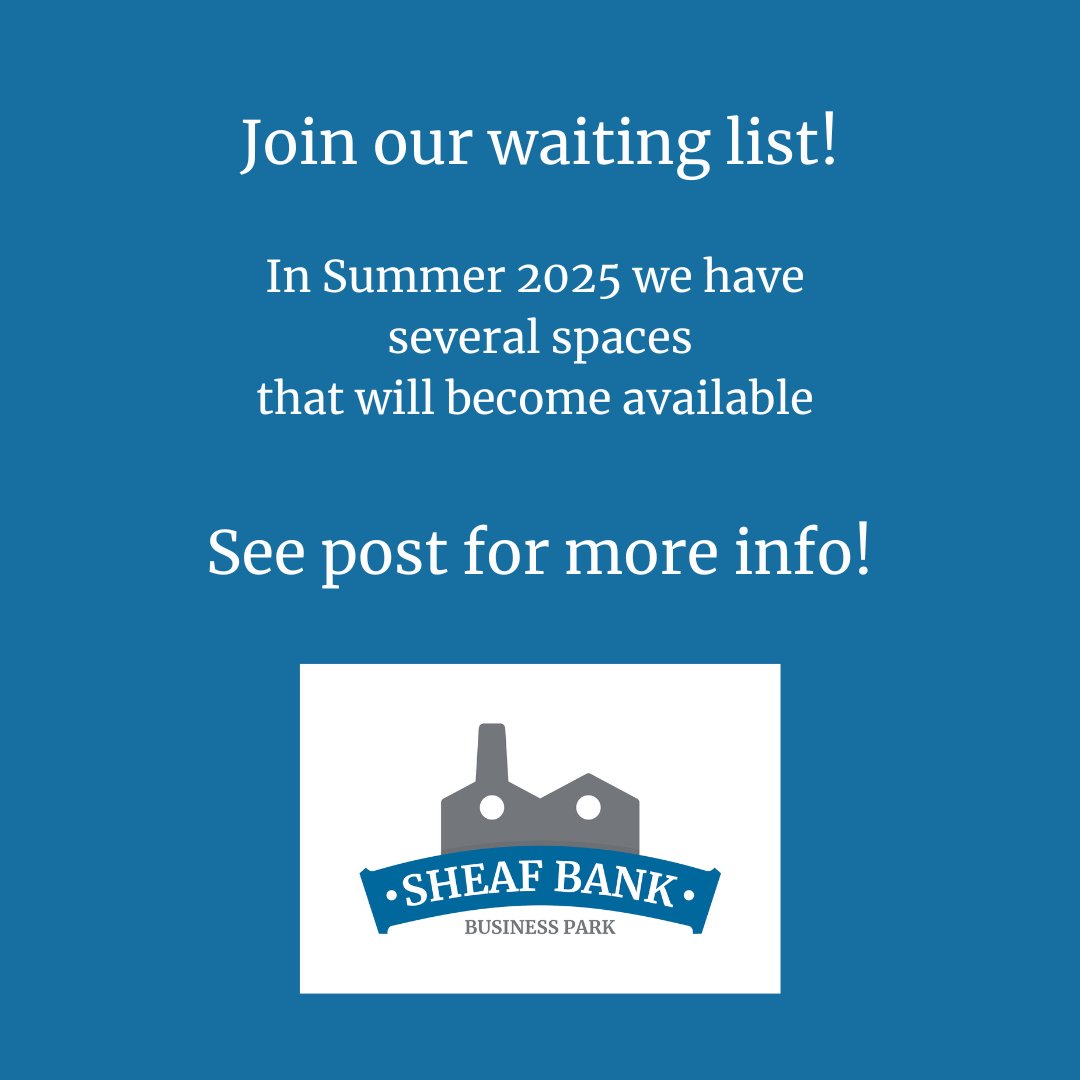 SheafBank's tweet image. Currently we only have limited vacancies with 2 being let before we even advertised!

BUT in summer 2025 we will have more options available for you all!

If you want to find out more join our waiting list!

#sheffieldissuper #workshop #unit #rent #studio #office #smallbusinessuk